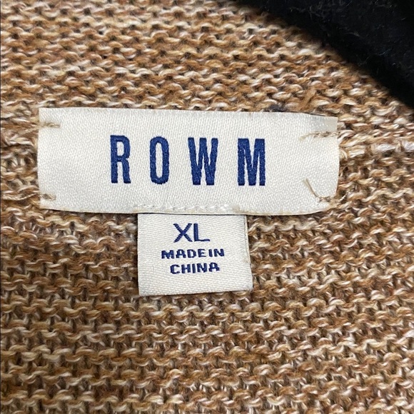 Rowm Men's Brown Sweater pullover Half-Zip XL  mock neck soft casual office cozy - Picture 2 of 9